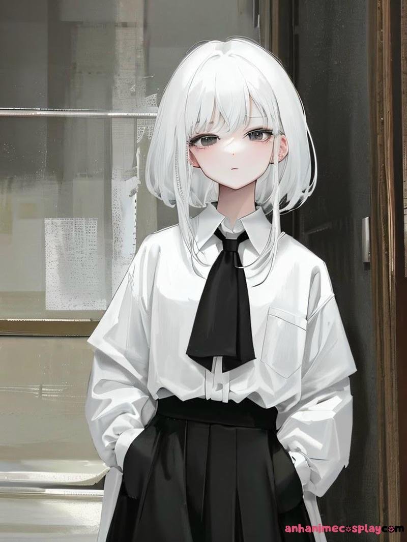 anime nữ tóc ngắn học sinh